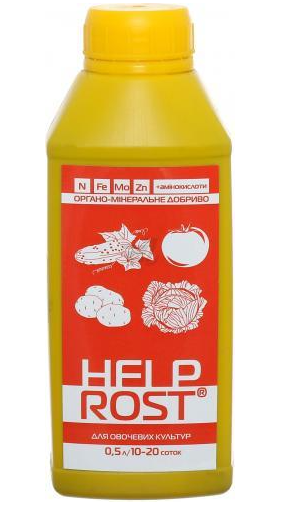 Органо-мінеральне добрива для овочевих культур HelpRost Жива Земля, 500 мл