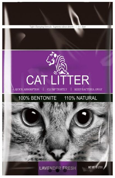 Бентонитовый наполнитель TIGER PET Cat Litter, с ароматом лаванды, 5 л/4 кг