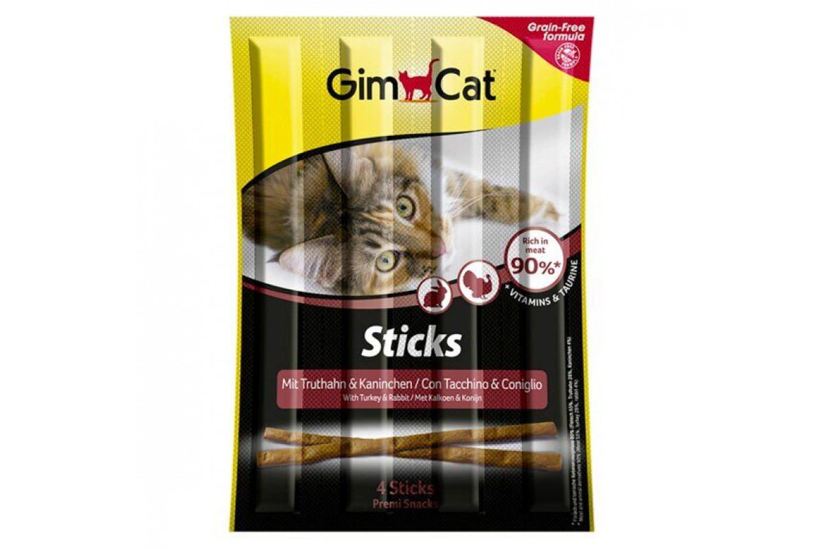 М'ясні палички Grain Free індичка і кролик GimCat, 4 шт (G-420530)