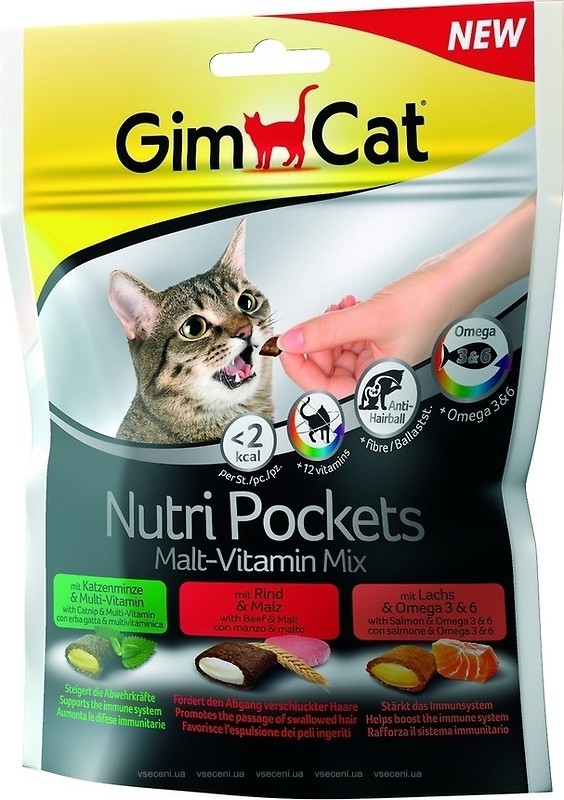 Ласощі Gimpet Nutri Pockets Мультивітамін Мікс для кішок, 150 г (400693)