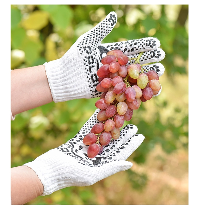 Рукавички трикотажні Doloni з ПВХ малюнком, білі (4895) 4