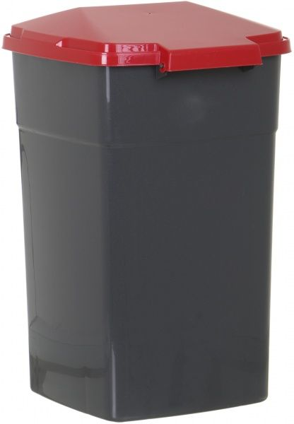 Бак сміттєвий ТМ Алеана, сірий з червоною кришкою, 90 л (122062-0704) 4