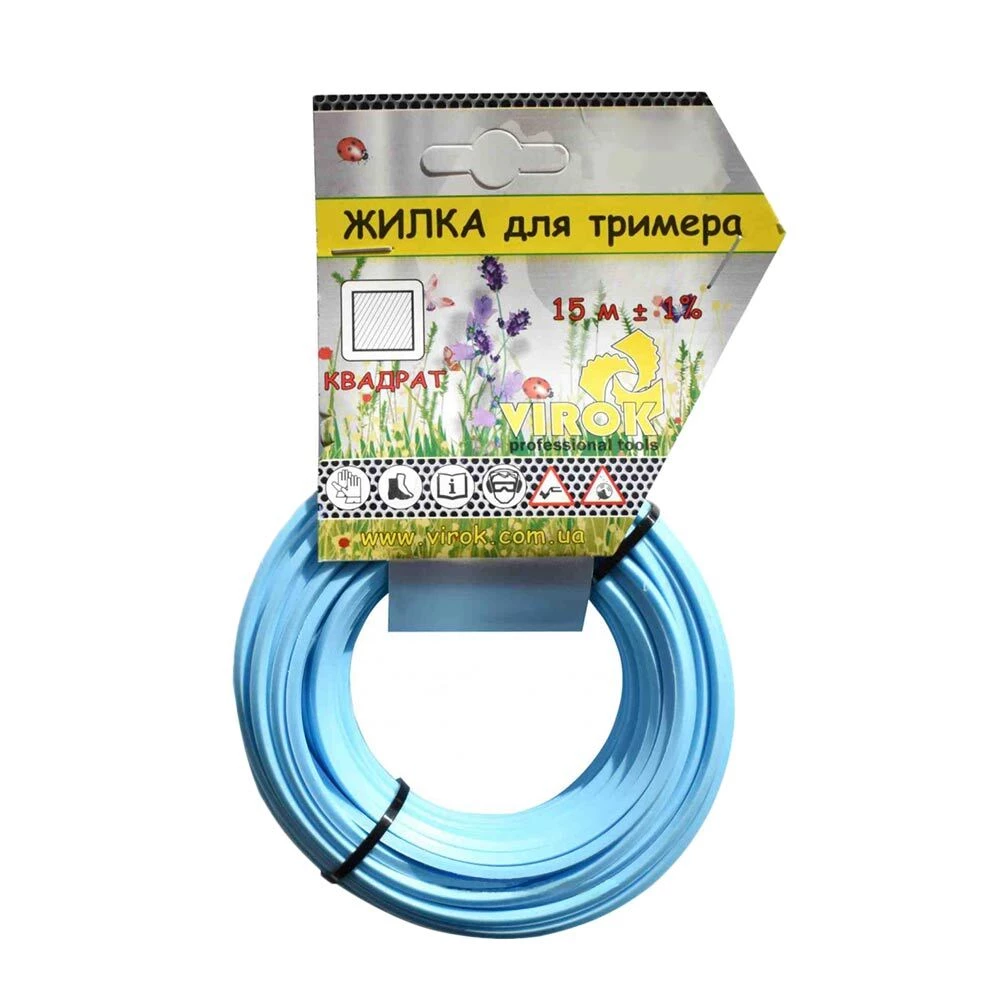 Волосінь для триммера VIROK 2,7 мм * 15 м, квадрат (10V008)