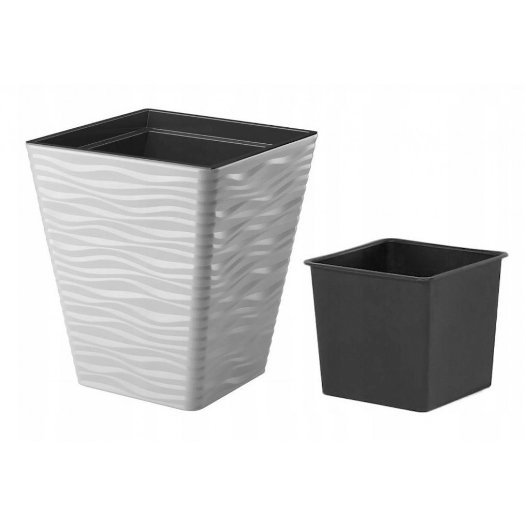 Горщик FormPlastic Sahara Квадро-40, сірий (3940-055)