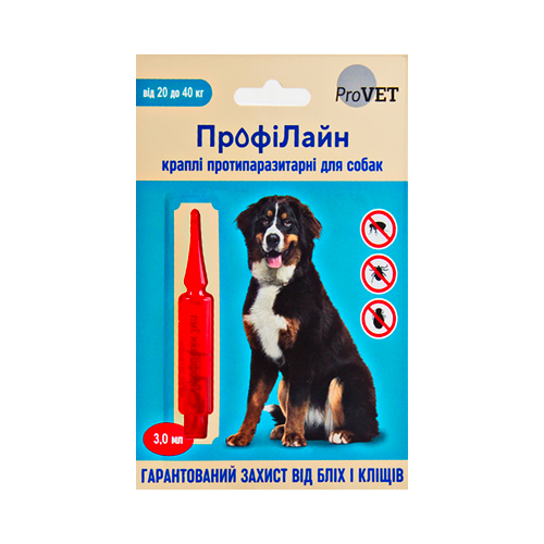 Краплі протипаразитарні Природа Профілайн ProVet для собак 20-40 кг, 3 мл
