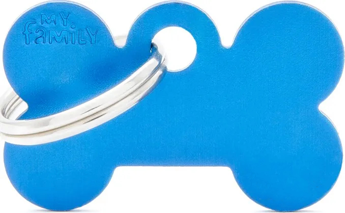 Адресник My Family Basic Aluminum Кісточка маленька, синя (MFB03)