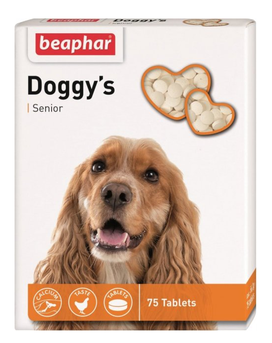 Ласощі для собак Beaphar Doggys Senior віком від 7 років, 75 табл. 1