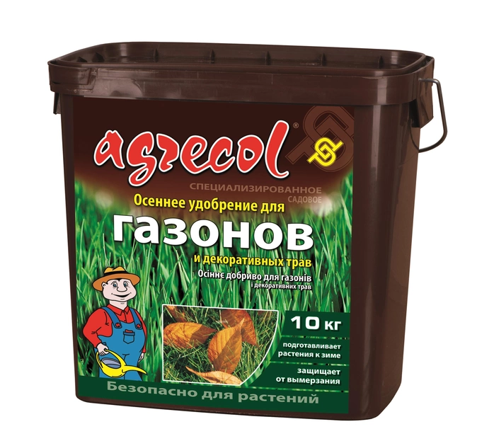 Комплексне мінеральне добрива Agrecol для газонів NPK 0.8.30, Осінь, 10 кг (30245)