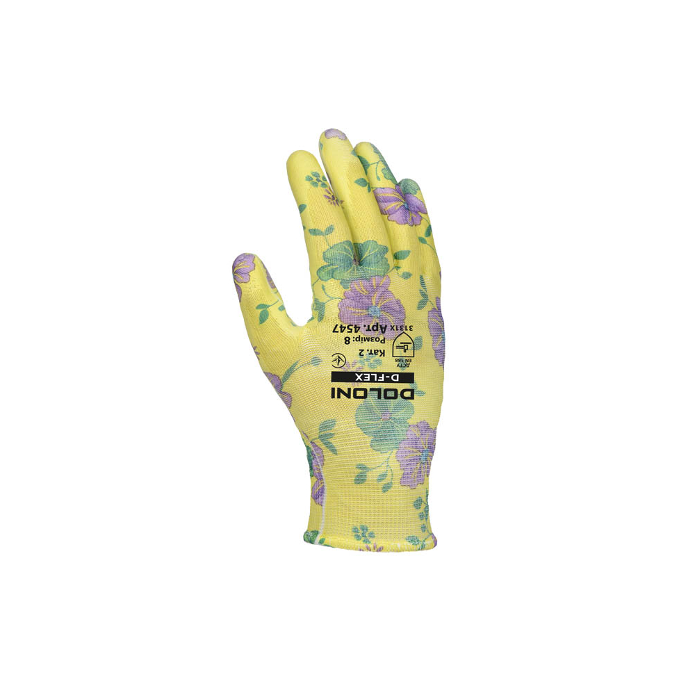 Рукавички для садових робот DOLONI (поліуретанове покриття), зелені, 4547