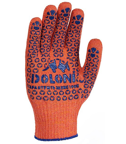 Рукавички з точкою ПВХ помаранчеві, 526