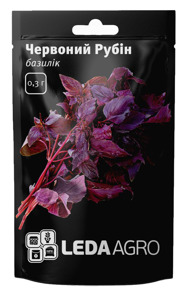 Насіння базиліка червоного Ред Рубін, 0.3г, Італія, насіння Леда Агро 1