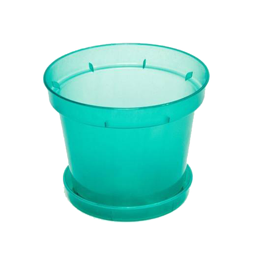 Горщик з піддоном для орхідей, D190, 2.5 л, 190х135х155, зелений блиск