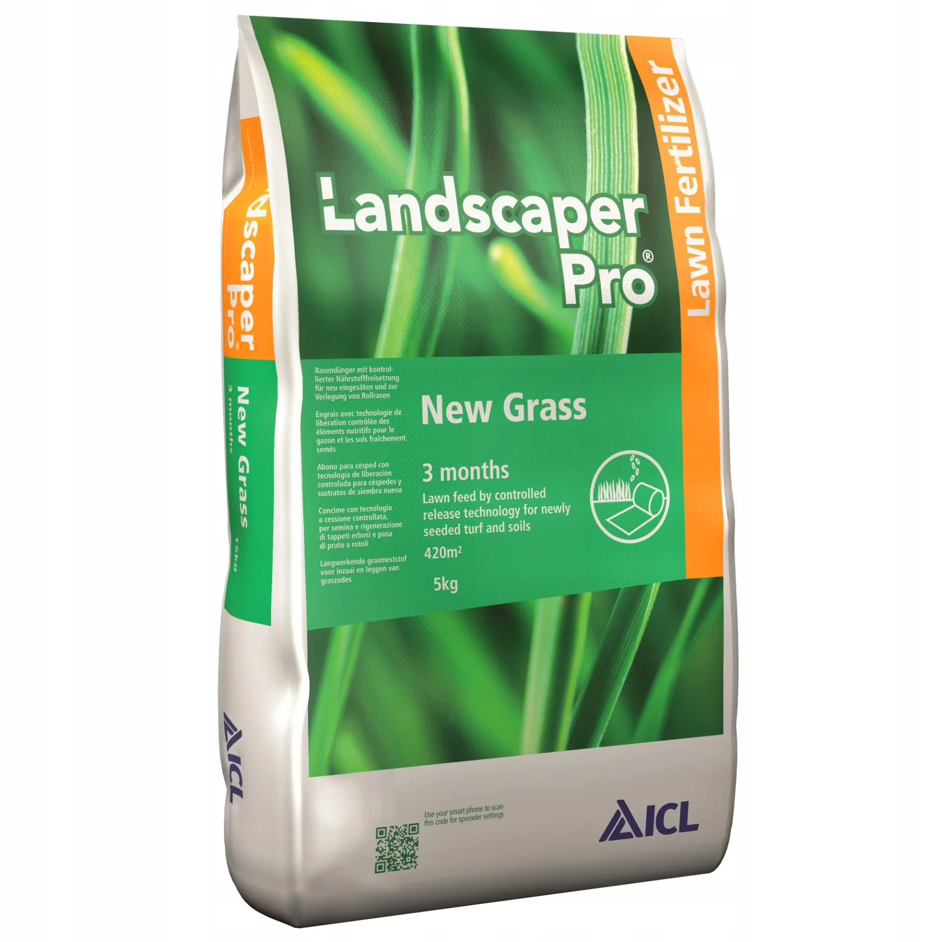 Комплексне мінеральне добрива Landscaper New Grass NPK 20.20.8, 2-3 міс., 15 кг, ICL 1