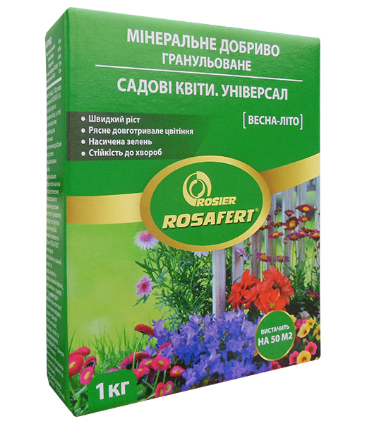 Комплексне мінеральне добриво Росаферт для садових квітів (весна-літо) NPK: 15.15.15, 1кг 