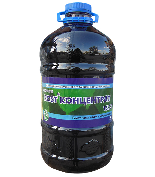 Органо-мінеральне добриво Rost (Рост) концентрат, 4л, NPK 15.7.7