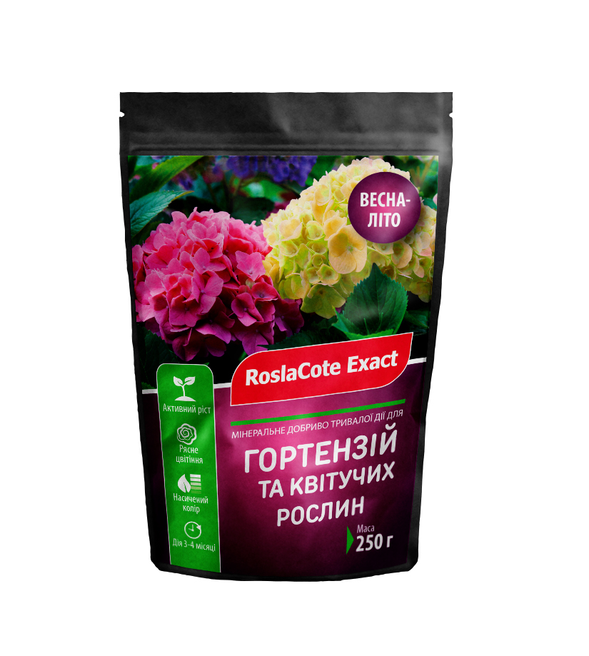 Комплексне мінеральне добриво для гортензій і квітучих рослин, 250г, NPK 16.9.12, 3-4м, Еверріс (Everris), RoslaCoteExact