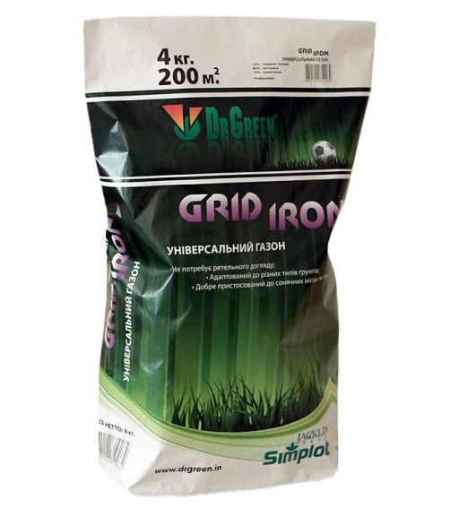 Газонна трава універсальна Grid Iron, 4кг, TM Dr. Green, Simplot (Канада)