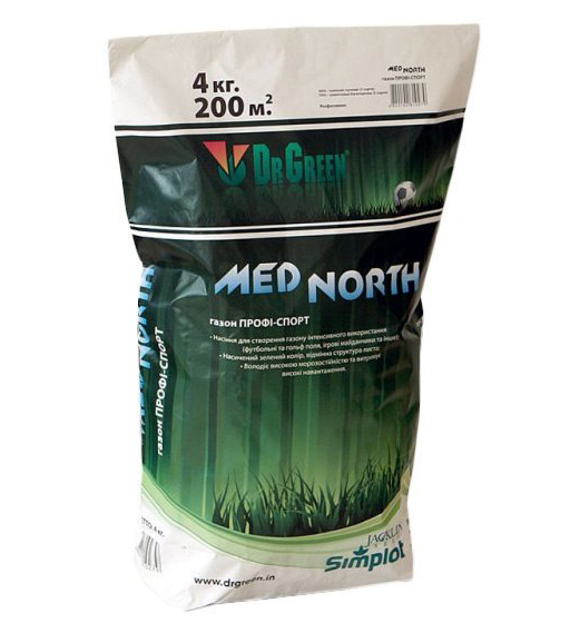 Газонна трава спортивна Med North, 4кг, ТМ Dr. Green, Simplot (Канада)
