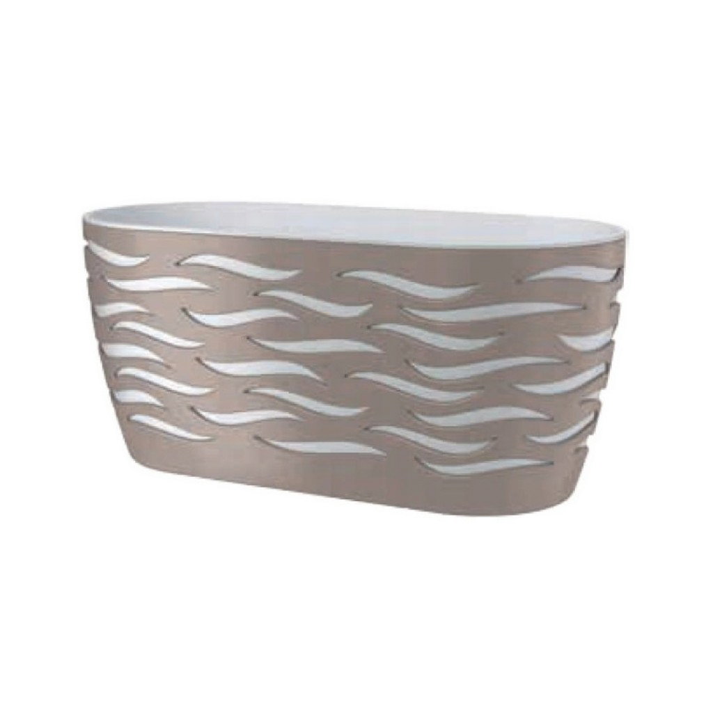 Горщик FormPlastic Сахара Дуо Овал-18, бежево-білий, 6 л (4410-051+011W)