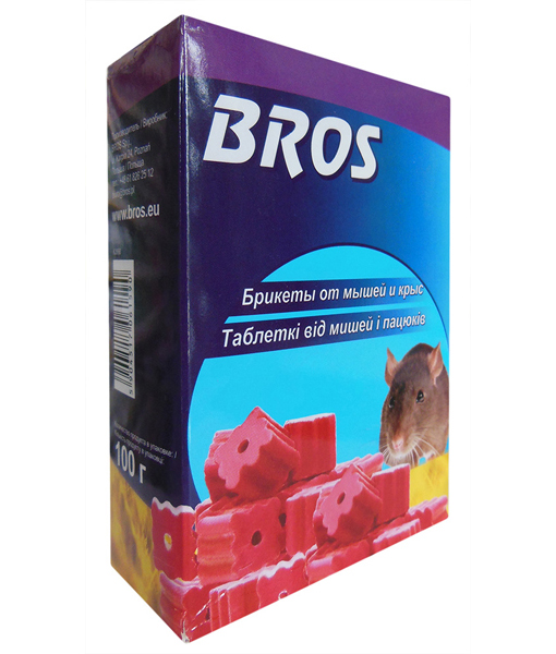 Брикети від мишей і щурів, 100г, BROS