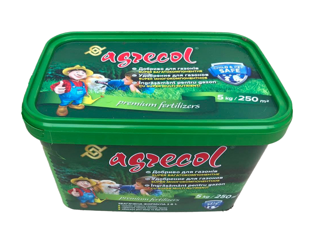 Комплексне мінеральне добриво для газонів SUPER багатокомпонентне Agrecol NPK 20.5.9,4, 5 кг (30231) 2