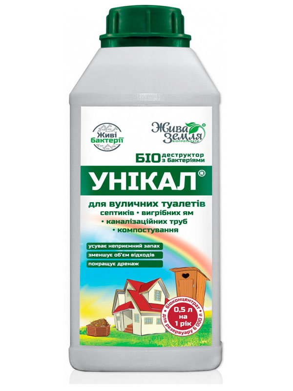 Біодеструктор універсальний Унікал Жива Земля, універсальний, концен. рідина, 500 мл