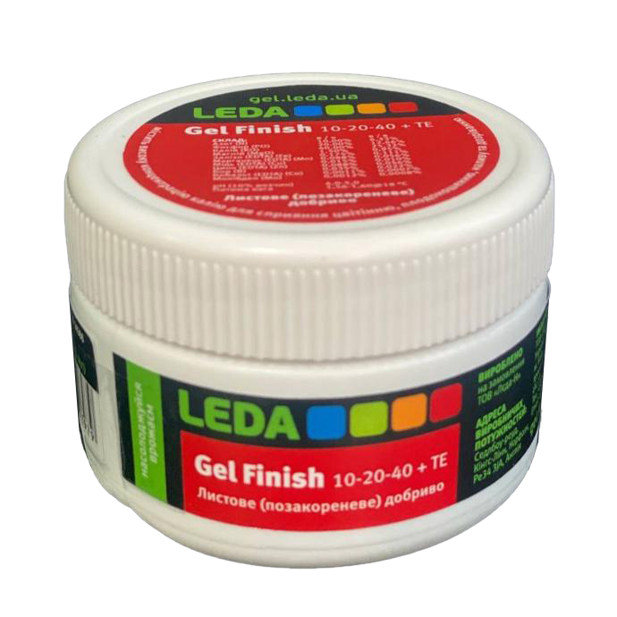 Комплексне добриво Гель-Фініш (позакореневе)  NPK: 10.20.40, 100 мл , Leda Agro