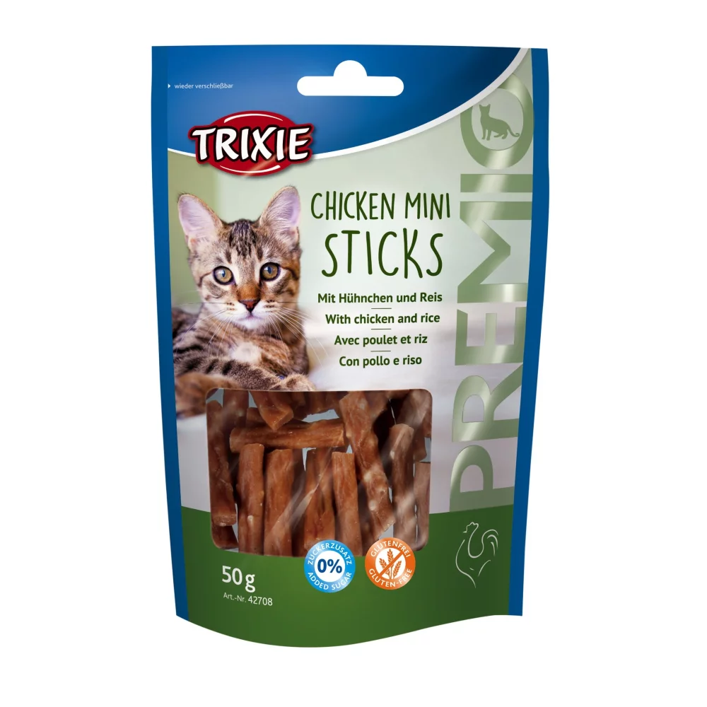 Лакомство для кошек Premio Mini Sticks курица/рис, 50 гр