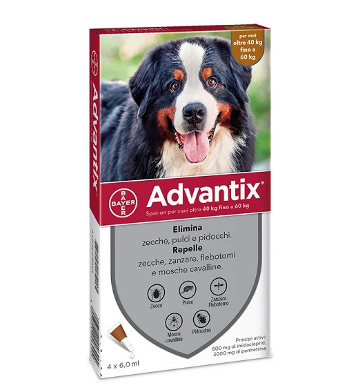 Капли от блох и клещей Advantix Bayer для собак 40-60 кг, 1 пипетка 6,0мл