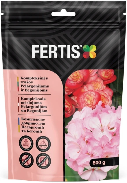 Комплексне мінеральне добриво для герані та бегонії Fertis (Фертіс), 0.8кг, NPK 12.8.16