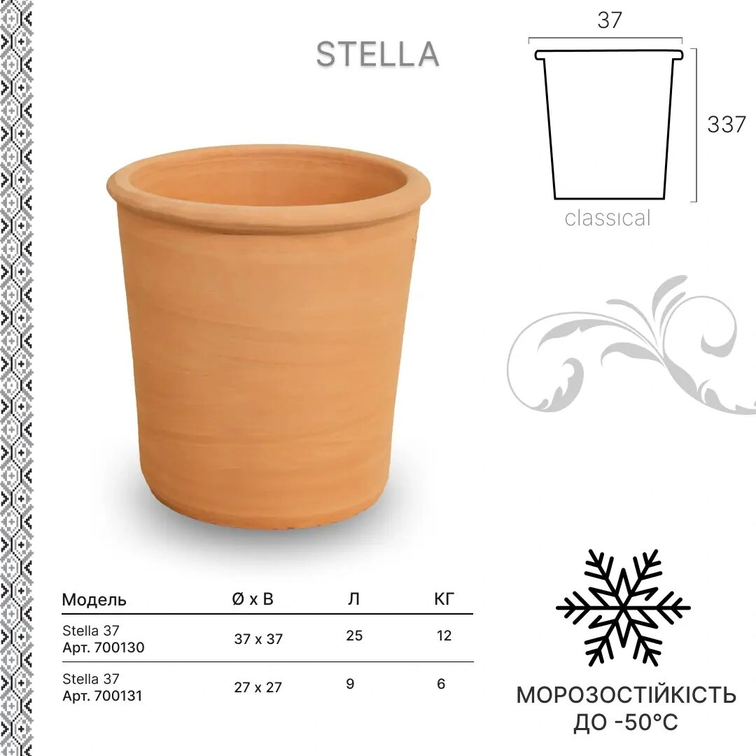 Горшок керамический Terraneo Stella терракотовый 27х27 cм, (700131) 4