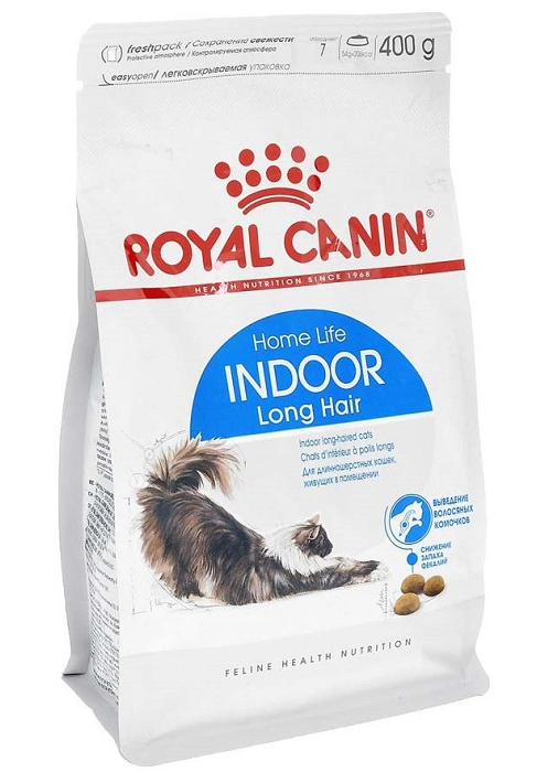 Корм Роял Канин для котов Indoor Long Hair (длинношерстные, живущие в помещении) 400 г