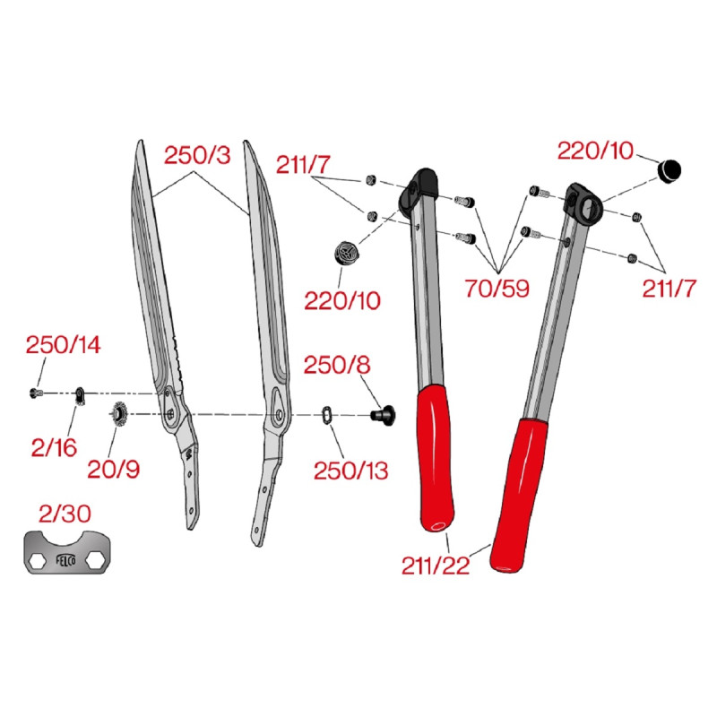 Ножниці для кущів Felco 250-63 6