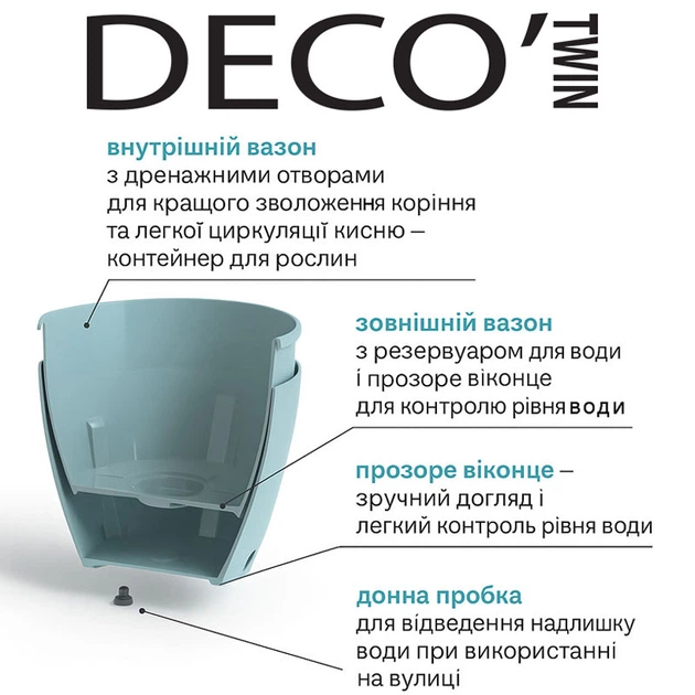 Вазон Santino DECO TWIN 9л, крем, DT4 CRE.2023124 4