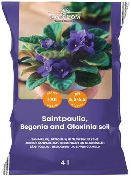 Торфосуміш Agronom фіалок,бегоній і глоксиній ,4л,904033