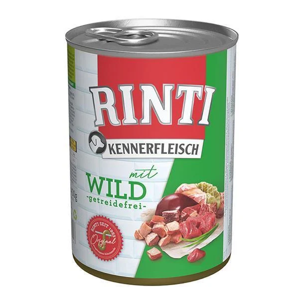 Корм вологий беззерновий натур.Дичина Rinti Kennerfleisch.400гр.91054