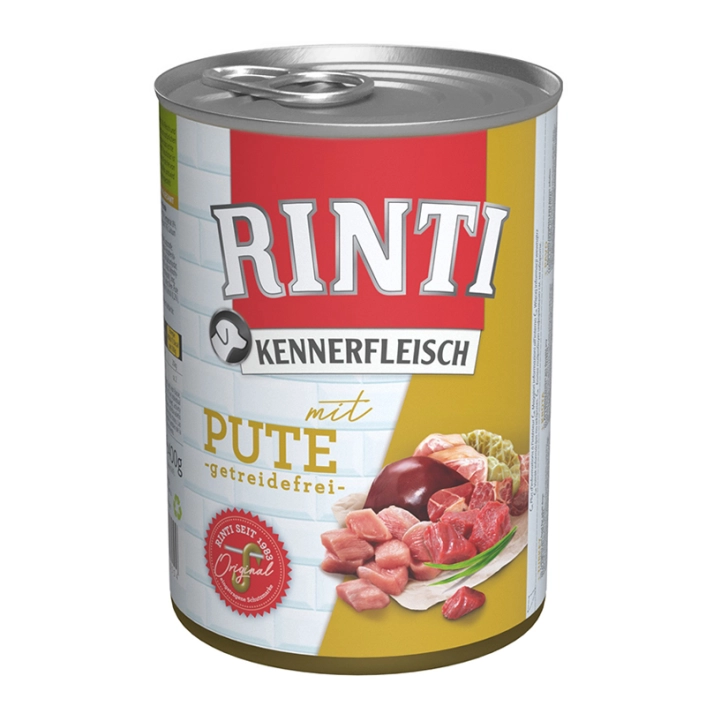Корм вологий беззерновий натур.Індичка Rinti Kennerfleisch.400гр.91055
