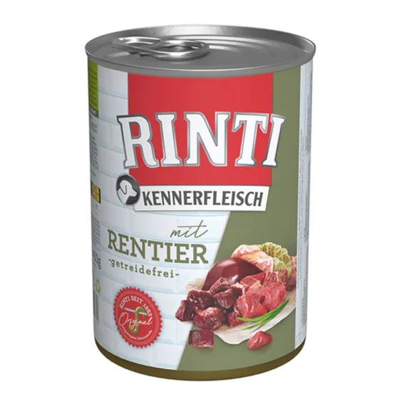Корм вологий беззерновий натур.Оленина Rinti Kennerfleisch.400гр.92528
