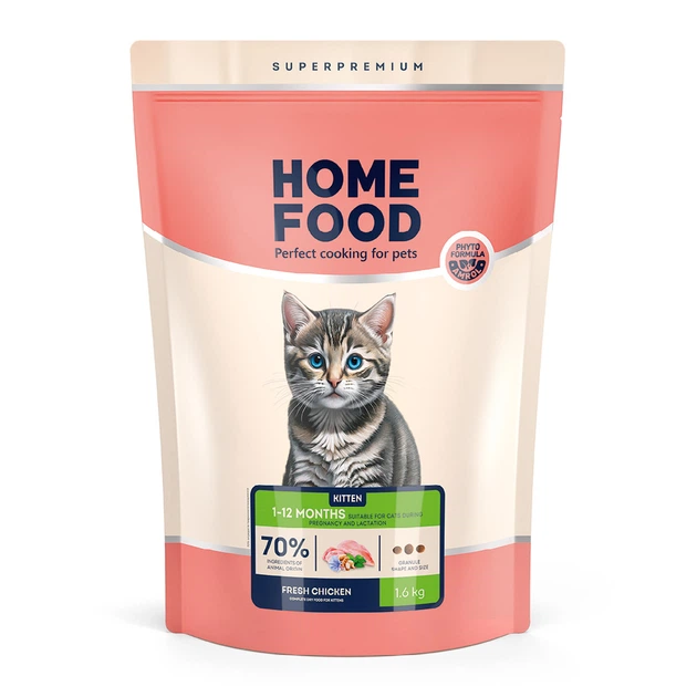 Сухий корм Home Food KITTEN'  Fresh Chicken'  1,6 кг 1