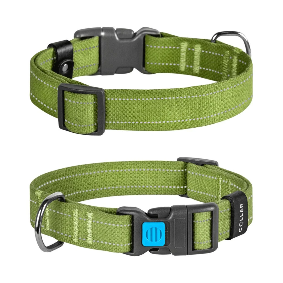 9933ОшейникCoLLaR Брезент хлопковая тесьма,пластиковый фастекс М (шир.25мм, длина 33-49см) 