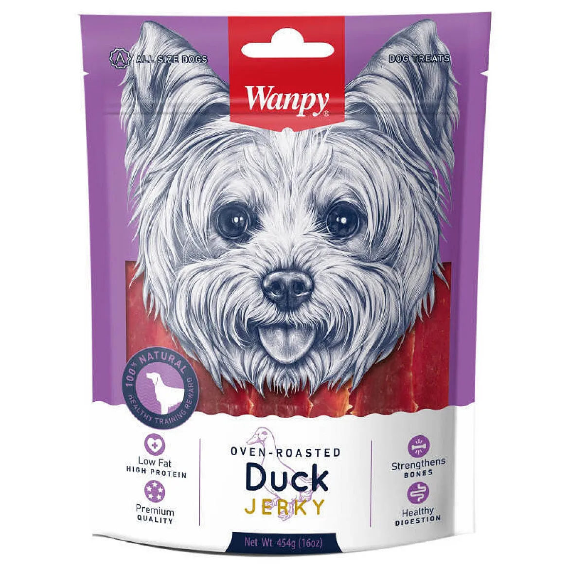 DA-01H Wanpy ФІЛЕ КАЧКИ В'ЯЛЕНЕ (Duck Jerky) ласощі для собак 100г 1