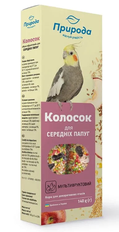 740001 Колосок для середніх папуг Мультифрукт 140 г 1