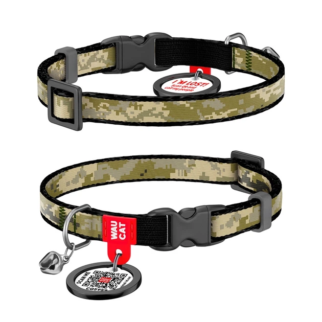 279-4026 Нашийник для котів WAUDOG Nylon з QR-паспортом,''Миллитапласт.фастексXS.(Ш10мм,Д20-30см) 1