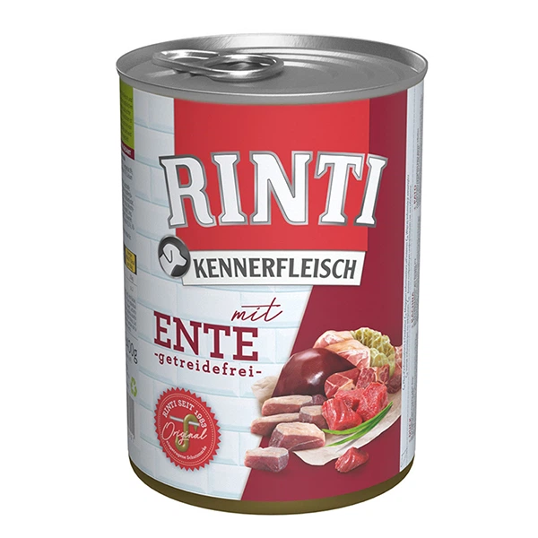 Корм влажный беззерновий натур.Качка Rinti Kennerfleisch.400гр.91069
