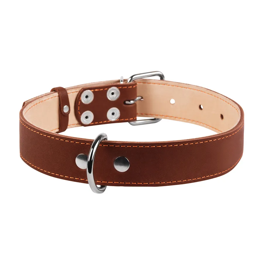 Нашийник шкіряний Collar подвійний 20 мм 32-40 см, коричневий, 01416 1