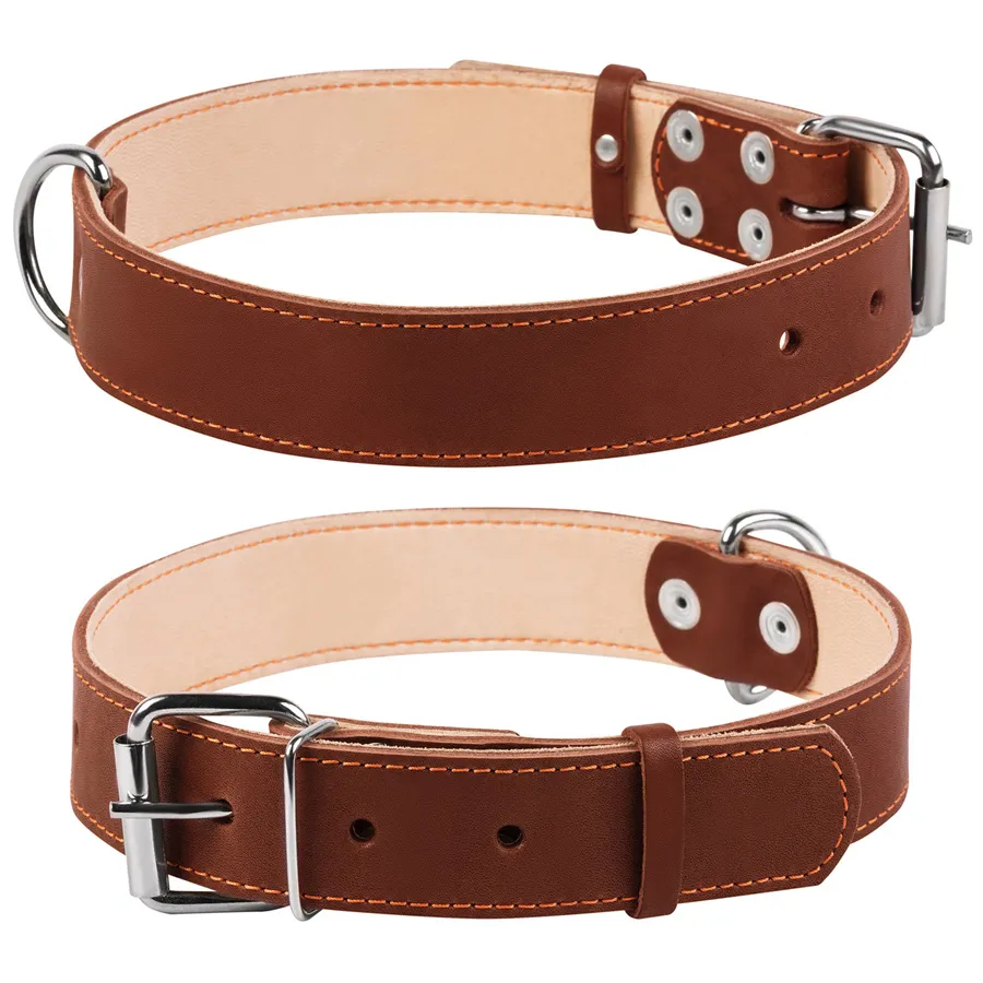 Нашийник шкіряний Collar подвійний 20 мм 32-40 см, коричневий, 01416 2