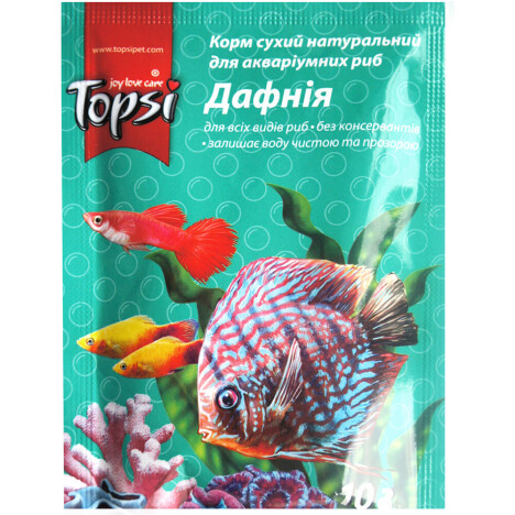 Topsi Корм сухий натуральний для акваріумних риб Дафнія, 10г.
