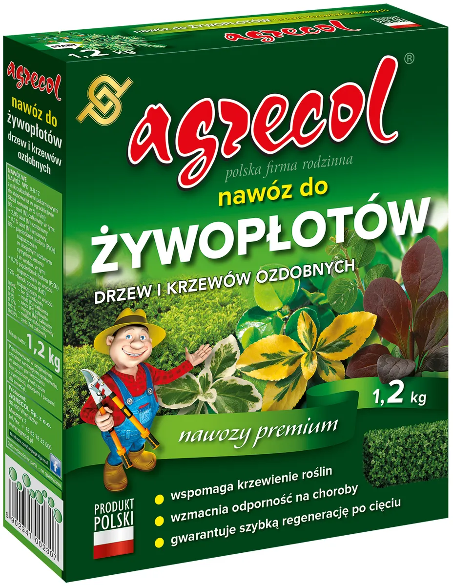 Комплексне добриво для живоплоту Agrecol NPK 9.8.12, 1,2 кг (230)