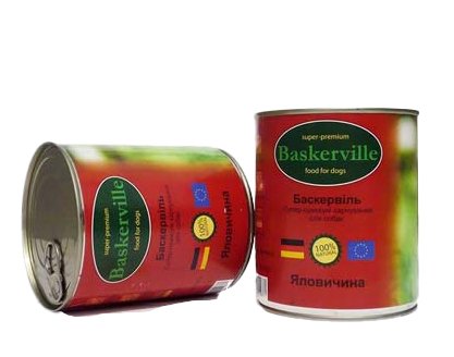 Консервированный корм для собак Baskerville говядина, 400 г 2
