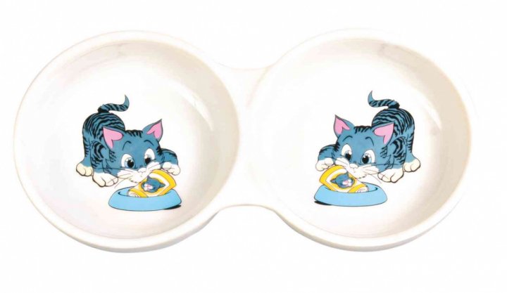 Миска керамічна Trixie для кішок подвійна 0,15л*11см (4014) 1